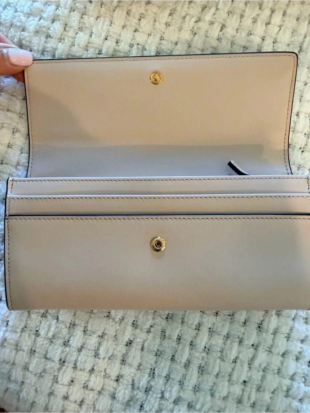 Fendi Leather Roma Embossed Wallet in Nude Pink